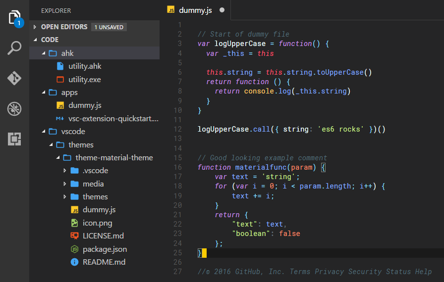 Sublime Material VS Code Theme