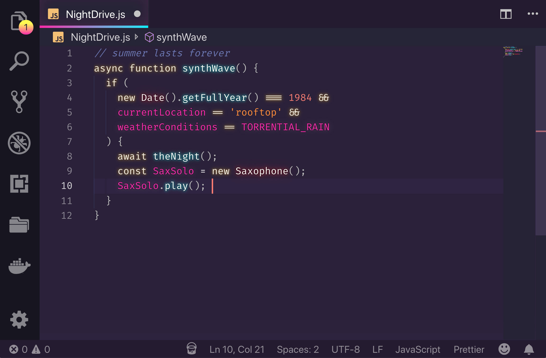 Synth Wave 84 VS Code Theme